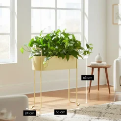 Mica Decorations Moritz Plantenstandaard -55x24x65cm - Beige
