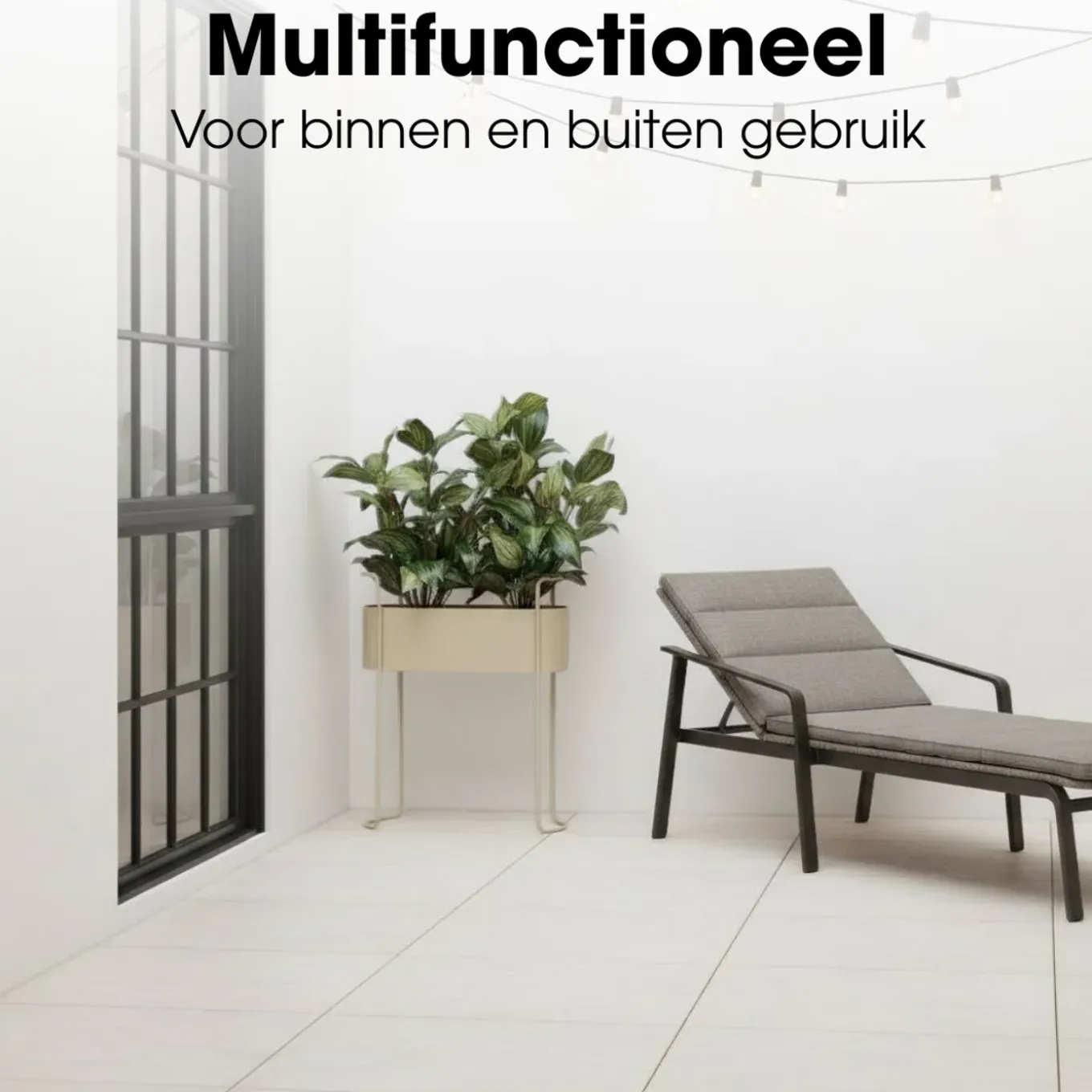 Mica Decorations Moritz Plantenstandaard -55x24x65cm - Beige