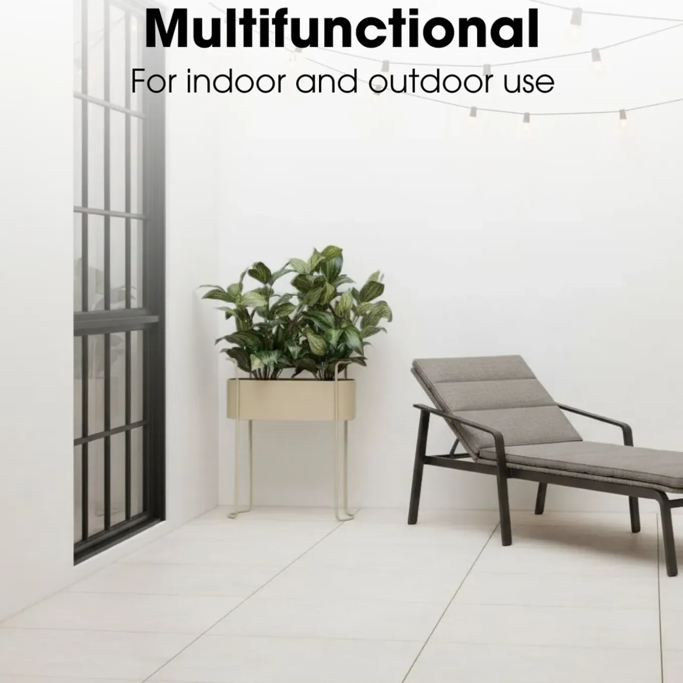 Mica Decorations Moritz Plantenstandaard -55x24x65cm - Beige