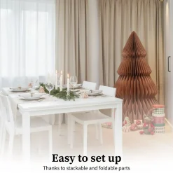 Mica Decorations Papieren Kerstboom H152 X D104 Cm Bruin
