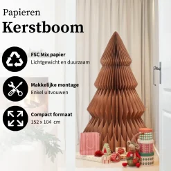 Mica Decorations Papieren Kerstboom H152 X D104 Cm Bruin
