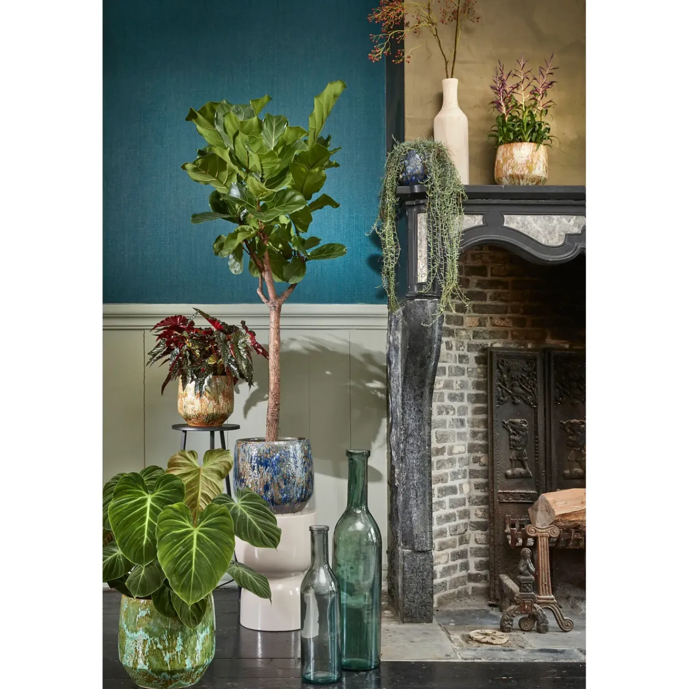 Mica Decorations Rioja Fles Glas Grijs - H75xd18cm