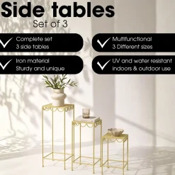 Mica Decorations Rosalie Plantentafel Set Van 3 Lichtgroen