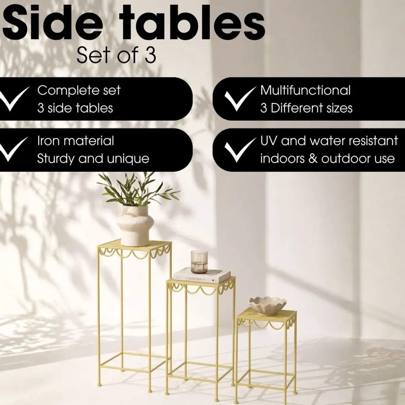 Mica Decorations Rosalie Plantentafel Set Van 3 Lichtgroen