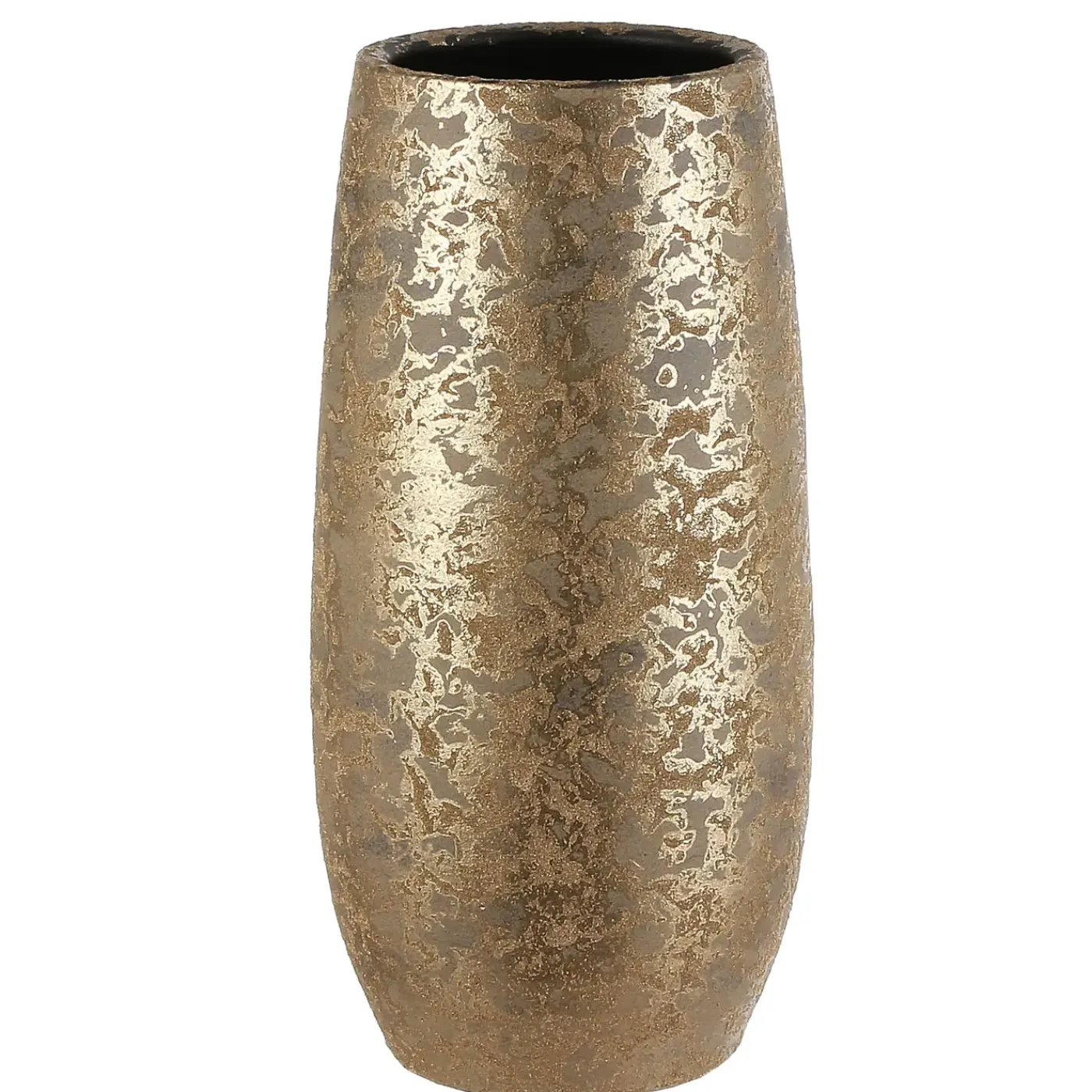 Mica Decorations Vaas - Keramiek Flakes Motief Goud - 17 X 35 Cm