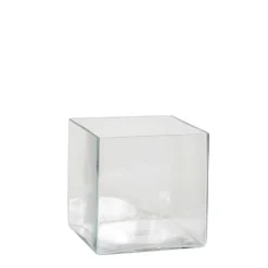 Mica Decorations Vaas - Vierkant - Glas - 20 Cm