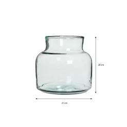 Mica Decorations Vienne Vaas Transparant - H20xd21cm