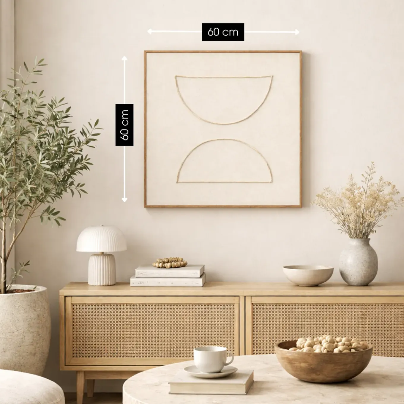 Mica Wanddecoratie Beige 60x60 Cm
