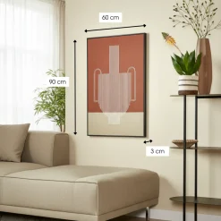 Mica Wanddecoratie Donkerbruin 90x60 Cm