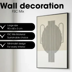 Mica Decorations Mica Wanddecoratie Zwart 90x60 Cm
