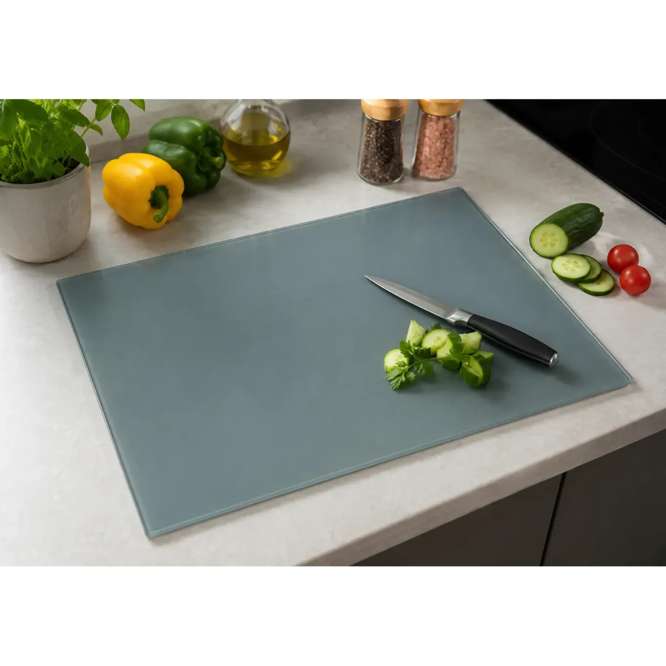 Michelino Glazen Snijplank Alythia 40 X - 30cm - Groen