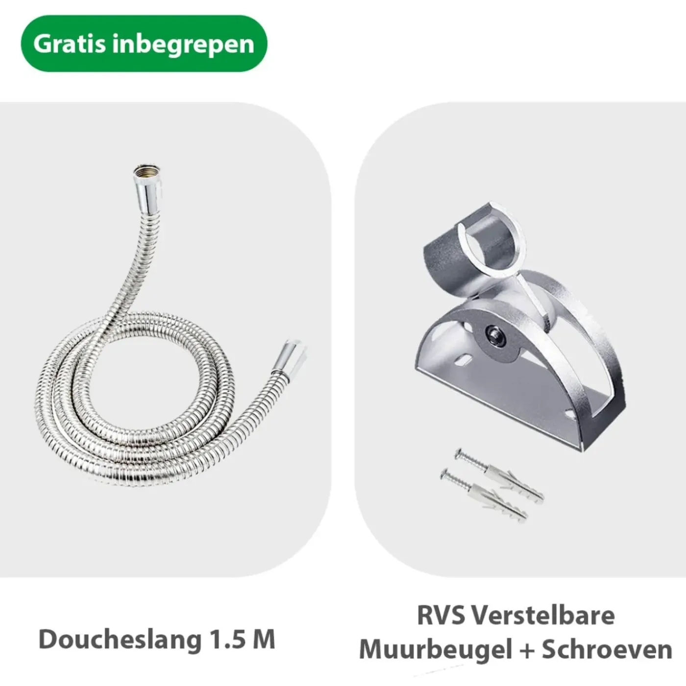 Milton Accessories Milton Regendouchekop Xl Deluxe - 28 Cm - Zwart - Douchekop Met Slang En Houder
