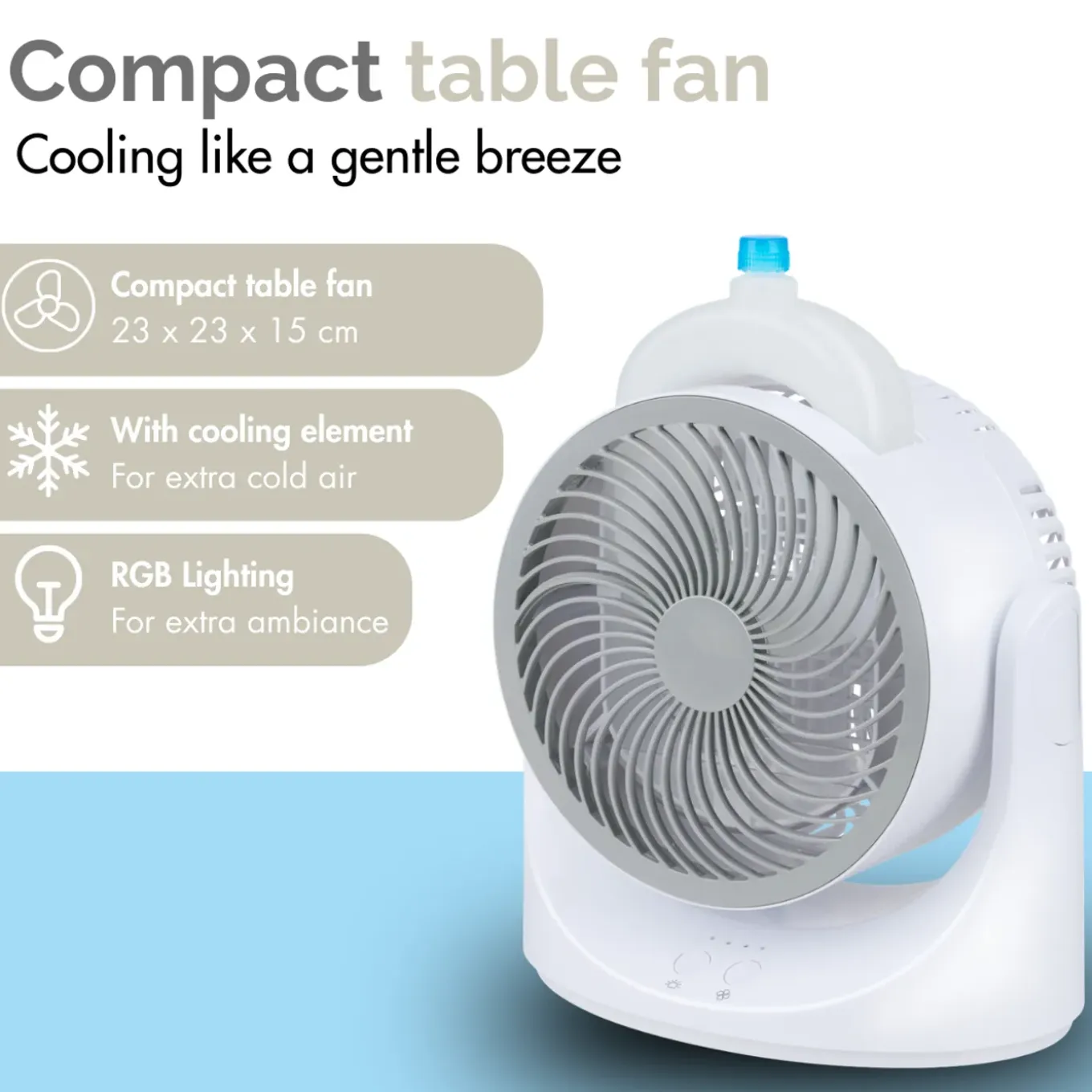 Mini Tafelventilator Met Koelelement - Verstelbaar