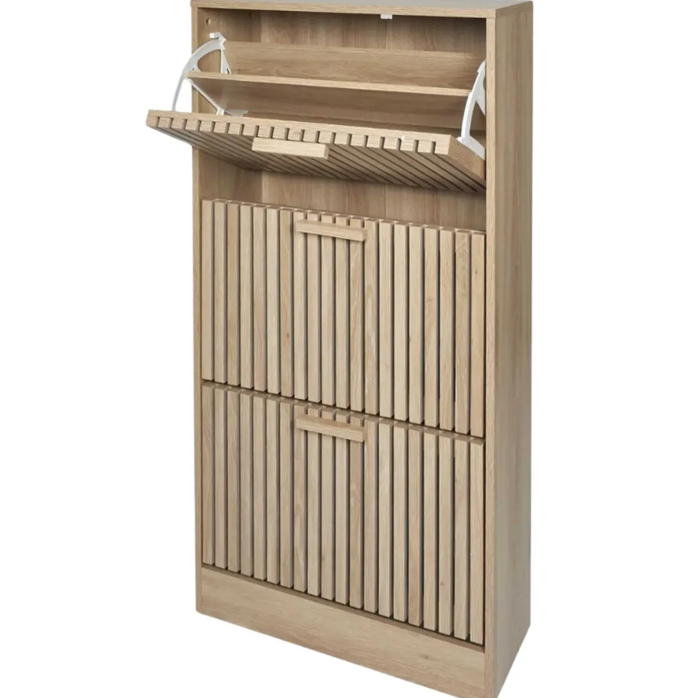 MISOU Schoenenkast Met Deuren En Lades 113x60cm Schoenenrek Hal Kast Opbergsysteem Bruin 12 Paar...