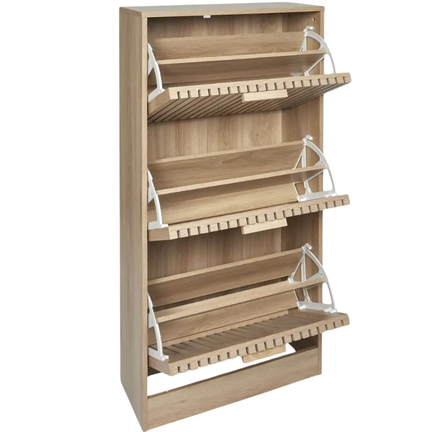 MISOU Schoenenkast Met Deuren En Lades 113x60cm Schoenenrek Hal Kast Opbergsysteem Bruin 12 Paar...