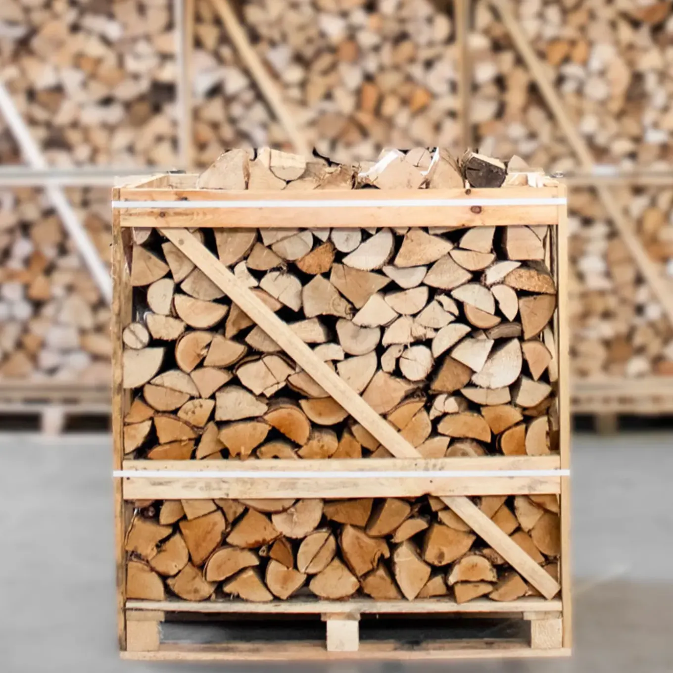 Mix Hardhout - Halve Pallet Ovengedroogd Gekloofd Berken/essen Haardhout Mix 25cm