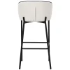 ML-Design Barkrukken Set Van 4 Beige 76 Cm Stoffen Barstoelen Met Rugleuning Voor Bar