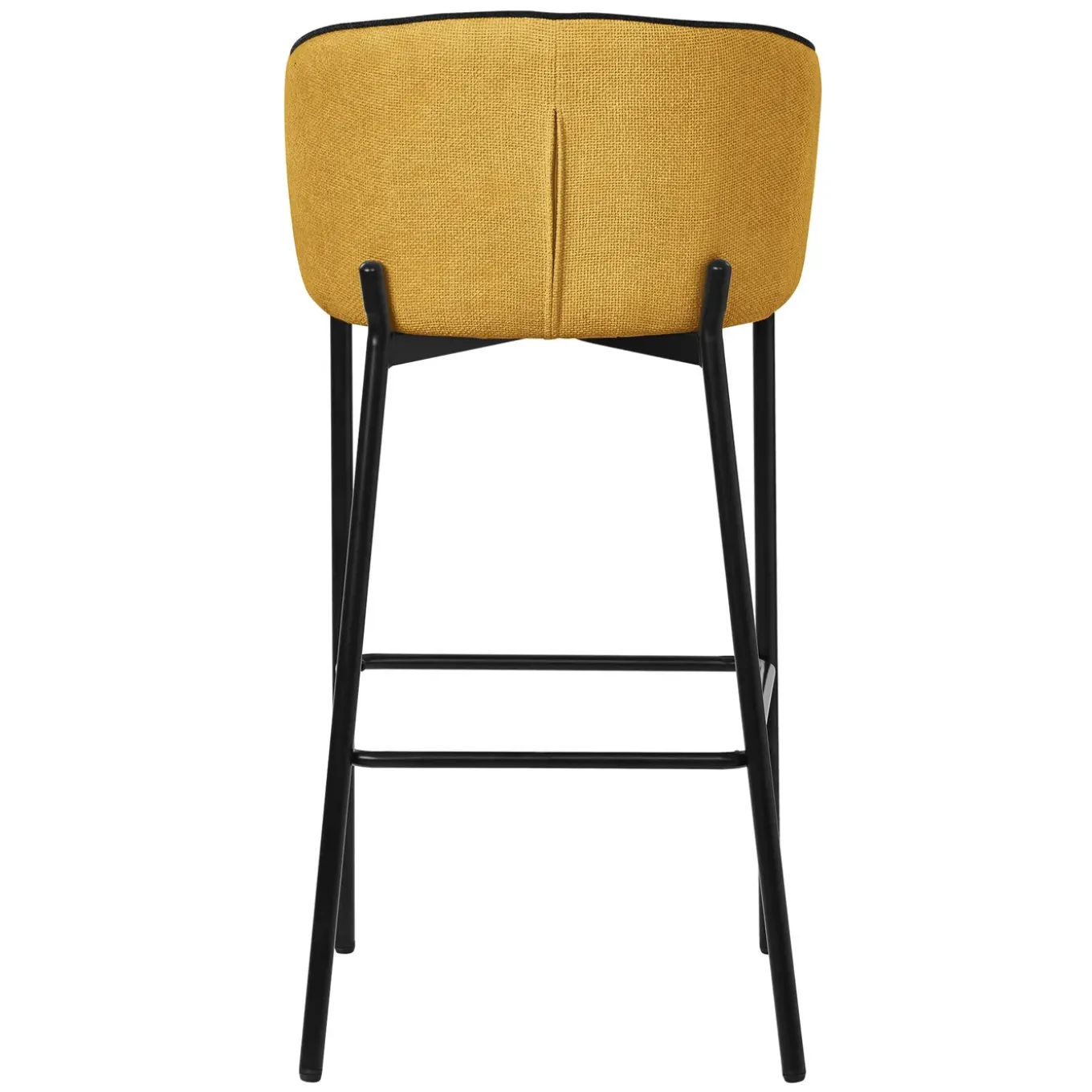 Ml-design Barkrukken Set Van 4 Mosterd 76 Cm Stoffen Barstoelen Met Rugleuning Voor Bar