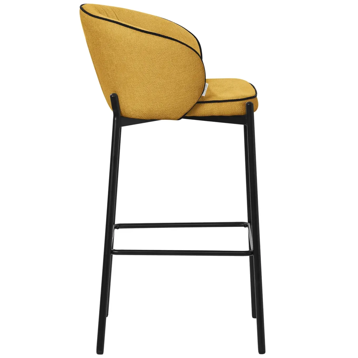 Ml-design Barkrukken Set Van 2 Mosterd 76 Cm Stoffen Barstoelen Met Rugleuning Voor Bar