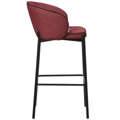 Ml-design Barkrukken Set Van 4 Rood 76 Cm Stoffen Barstoelen Met Rugleuning Voor Bar