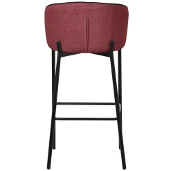 Ml-design Barkrukken Set Van 4 Rood 76 Cm Stoffen Barstoelen Met Rugleuning Voor Bar