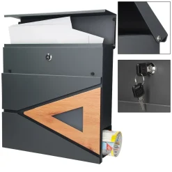 ML-Design Brievenbus 37x36.5x11 cm antraciet, brievenbus voor wandmontage