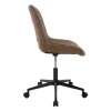 ML-Design bureaustoel, bruin,kunstlederen zitting, metalen frame, gestoffeerde stoel met rugleuning