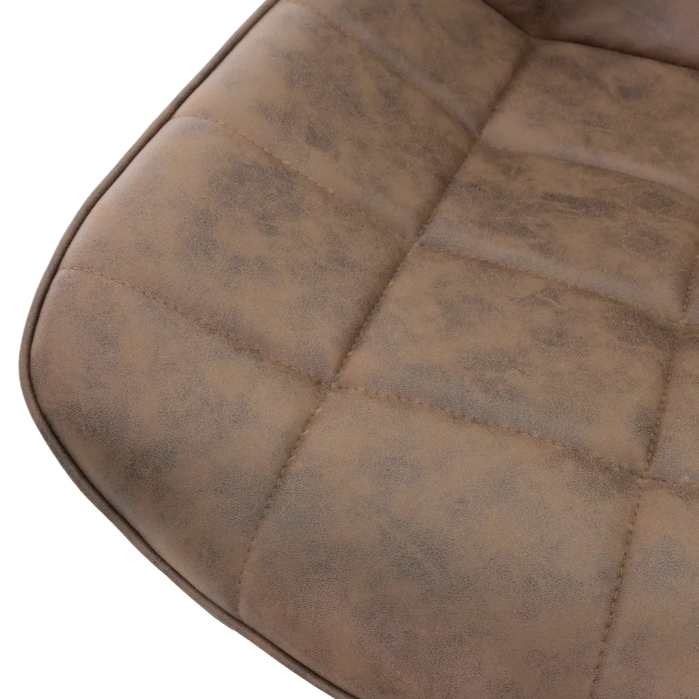 ML-Design bureaustoel, bruin,kunstlederen zitting, metalen frame, gestoffeerde stoel met rugleuning
