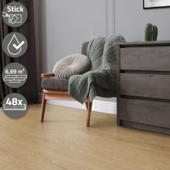 Ml-design Deluxe Pvc Vloer - Vinyl Planken - 91,5x15,3cm - Eik Natuurlijke - 2mm - 6,69m²