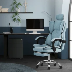 ML-Design ergonomische blauwe bureaustoel, in hoogte verstelbare bureaustoel