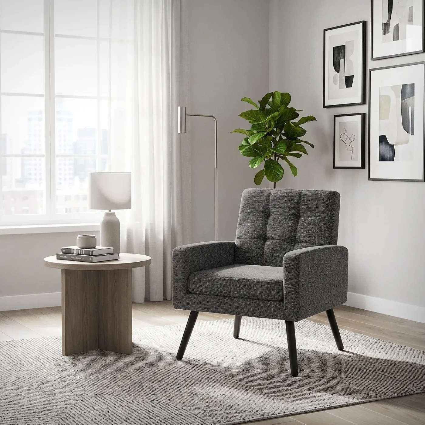 ML-Design - Fauteuil Stoel- Antraciet - Gevlochten Bekleding Stalen Frame 150kg Voor Relax