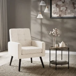 Ml-design - Fauteuil Stoel - Beige - Gevlochten Bekleding Stalen Frame 150 Kg Voor Relax