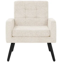 Ml-design - Fauteuil Stoel - Beige - Gevlochten Bekleding Stalen Frame 150 Kg Voor Relax