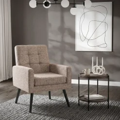 ML-Design - Fauteuil Stoel - Bruin - Gevlochten Bekleding Stalen Frame 150 Kg Voor Relax