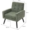 ML-Design - Fauteuil Stoel - Groen - Gevlochten Bekleding Stalen Frame 150 Kg Voor Relax