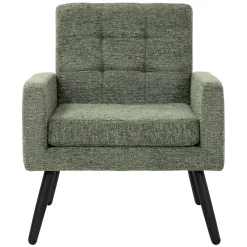 ML-Design - Fauteuil Stoel - Groen - Gevlochten Bekleding Stalen Frame 150 Kg Voor Relax