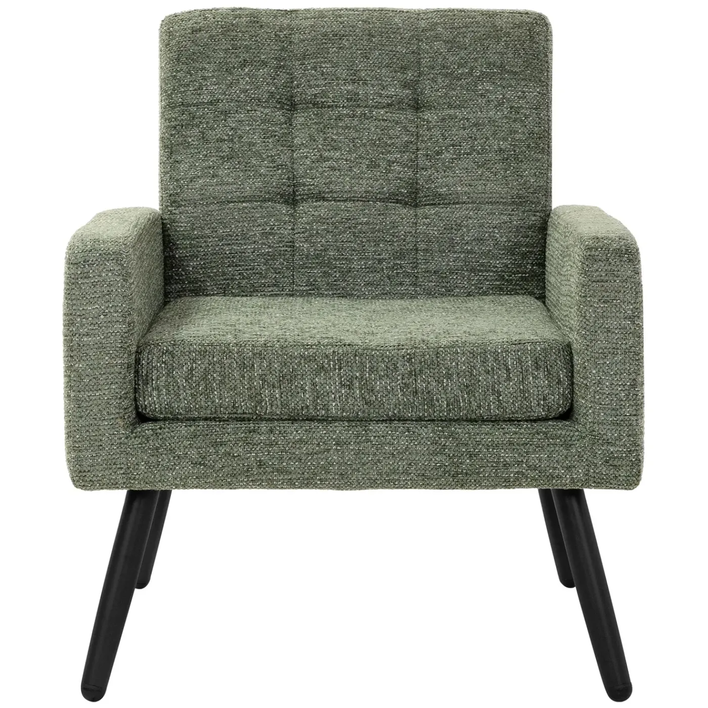 ML-Design - Fauteuil Stoel - Groen - Gevlochten Bekleding Stalen Frame 150 Kg Voor Relax