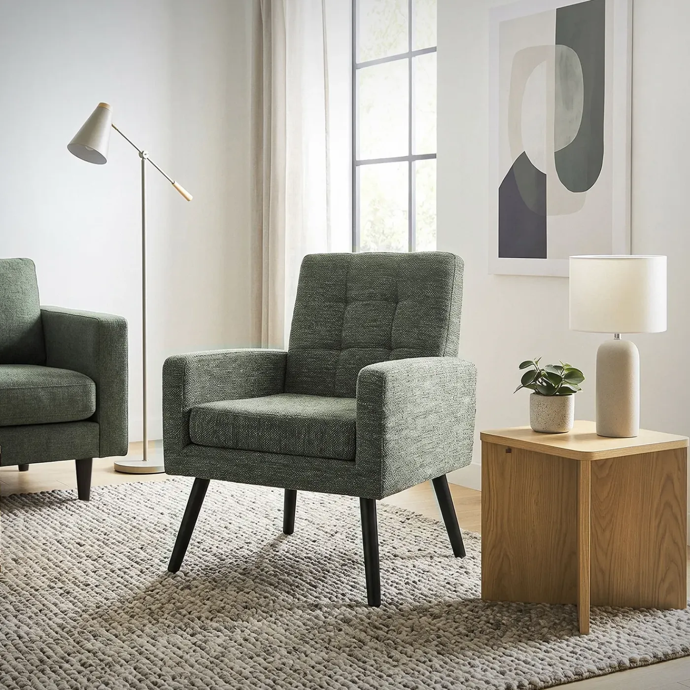 ML-Design - Fauteuil Stoel - Groen - Gevlochten Bekleding Stalen Frame 150 Kg Voor Relax