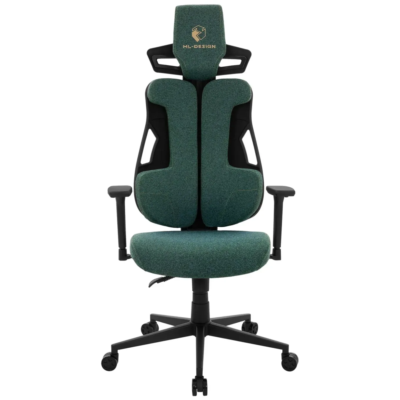 Ml-design Gamingstoel Ergonomische Stof Groen Met 3d Armleuningen Hoofdsteun Lendensteun