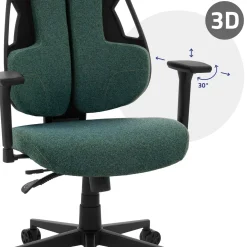Ml-design Gamingstoel Ergonomische Stof Groen Met 3d Armleuningen Hoofdsteun Lendensteun