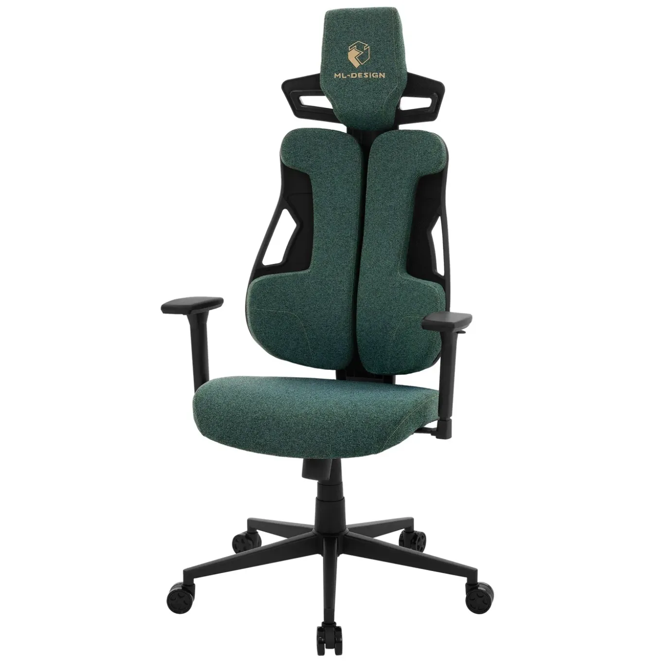 Ml-design Gamingstoel Ergonomische Stof Groen Met 3d Armleuningen Hoofdsteun Lendensteun