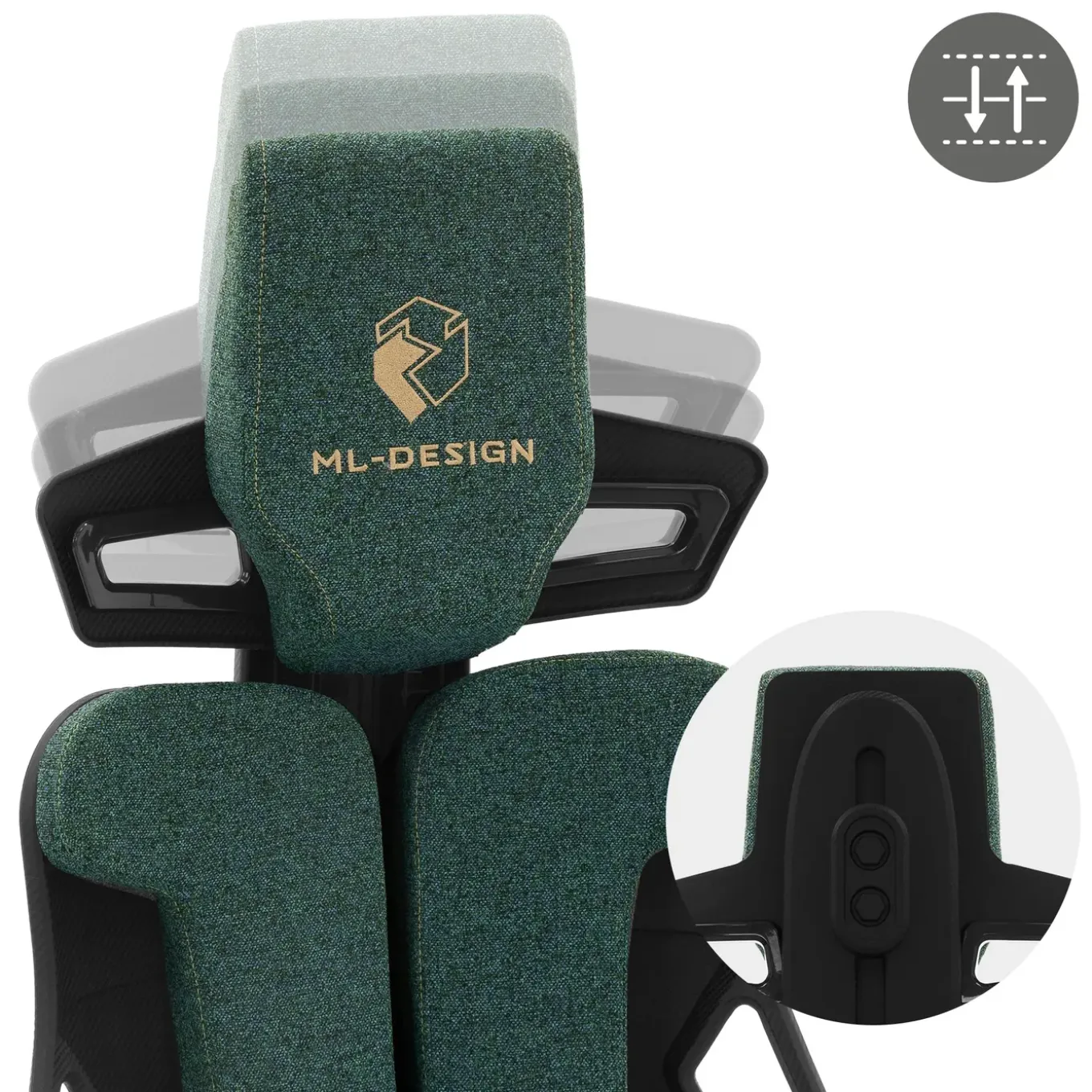 Ml-design Gamingstoel Ergonomische Stof Groen Met 3d Armleuningen Hoofdsteun Lendensteun