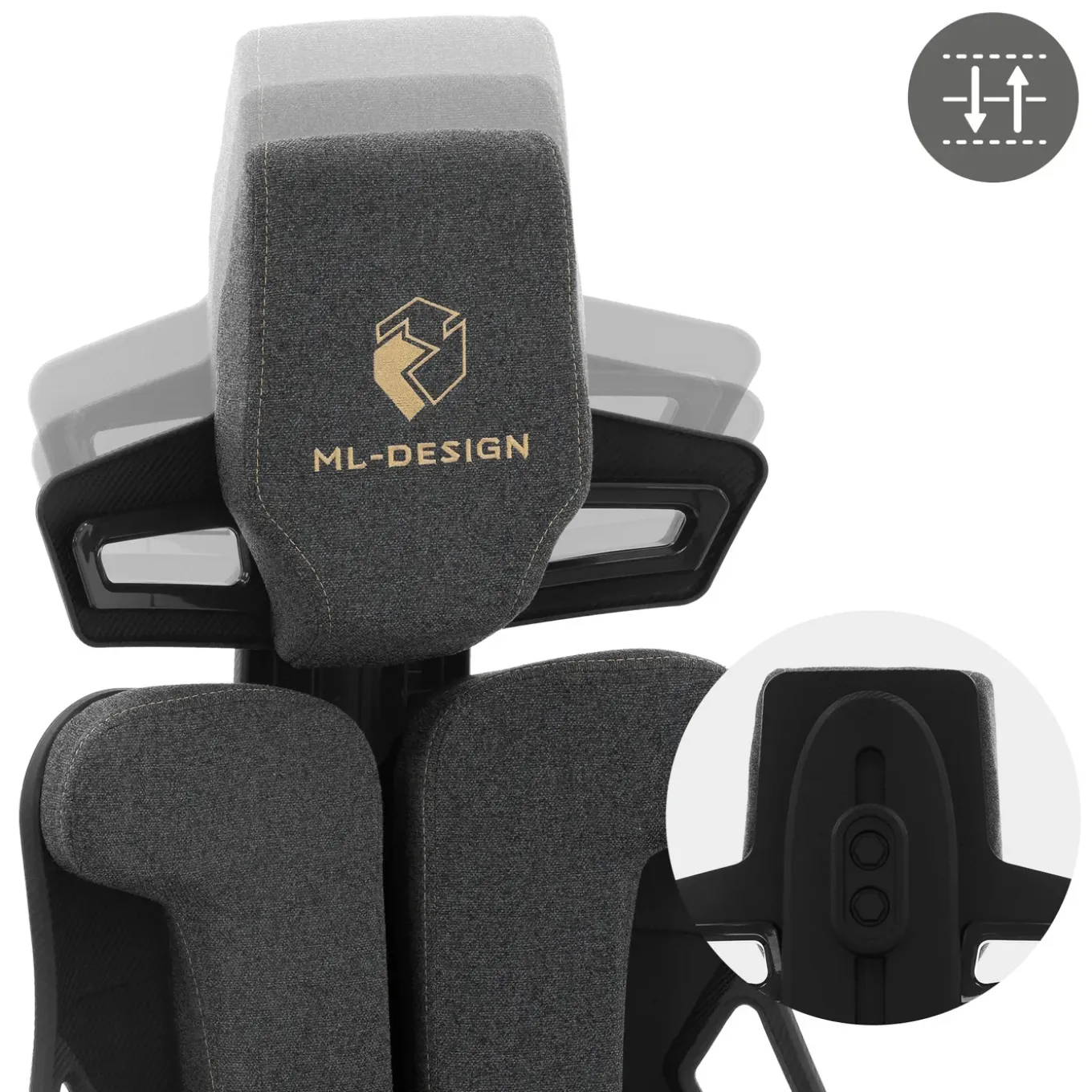 Ml-design Gamingstoel Ergonomische Stof Grijs Met 3d Armleuningen Hoofdsteun Lendensteun