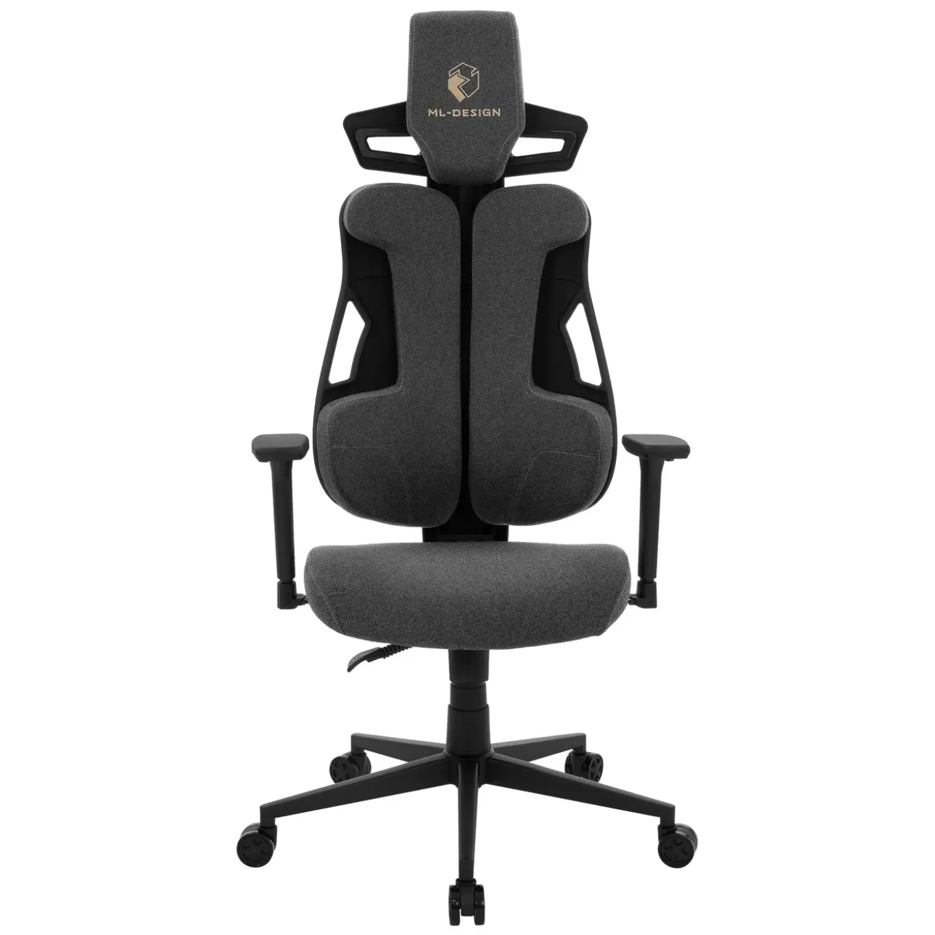 Ml-design Gamingstoel Ergonomische Stof Grijs Met 3d Armleuningen Hoofdsteun Lendensteun