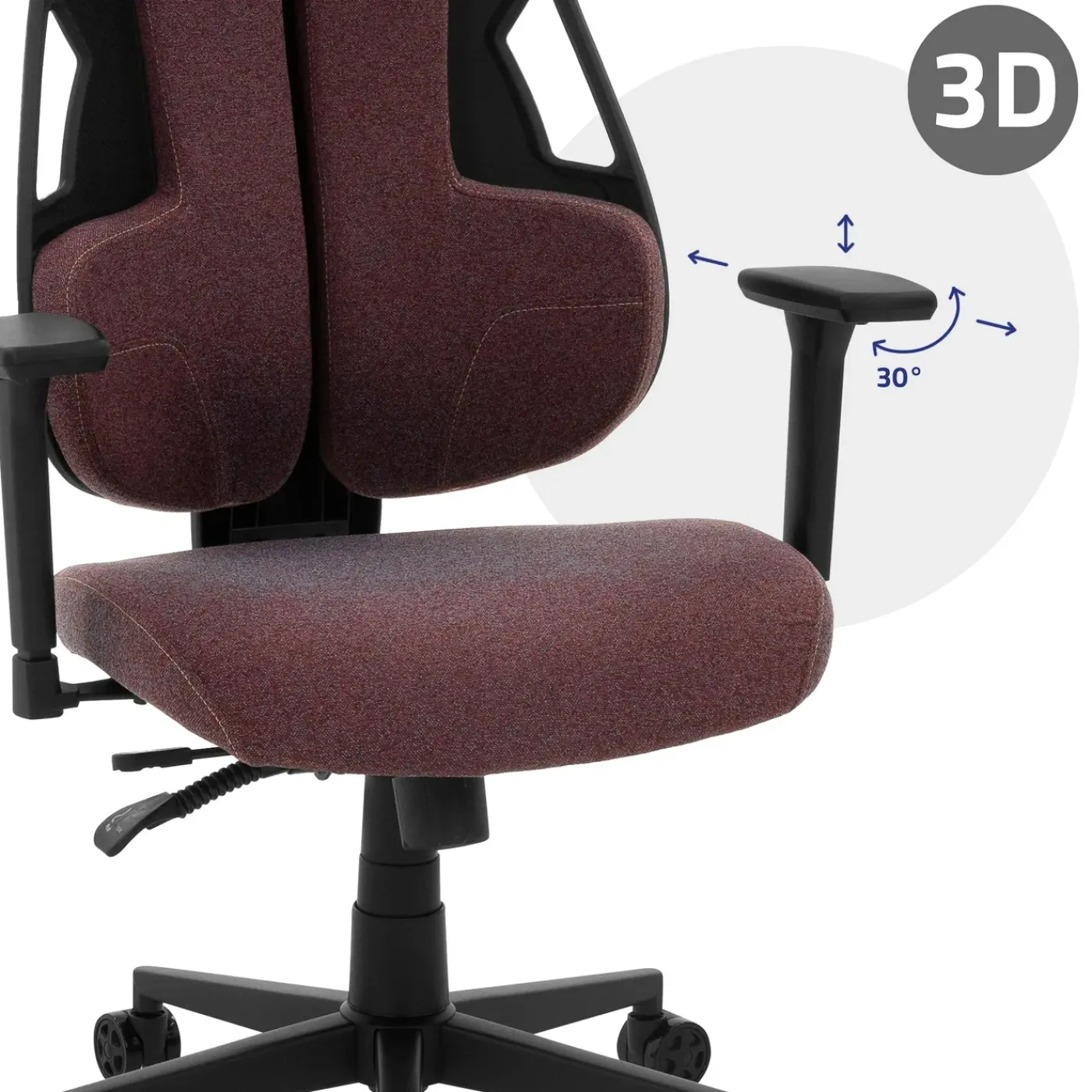 ML-Design Gaming Stoel Ergonomische Stof Rood Met 3d Armleuningen Hoofdsteun Lendensteun