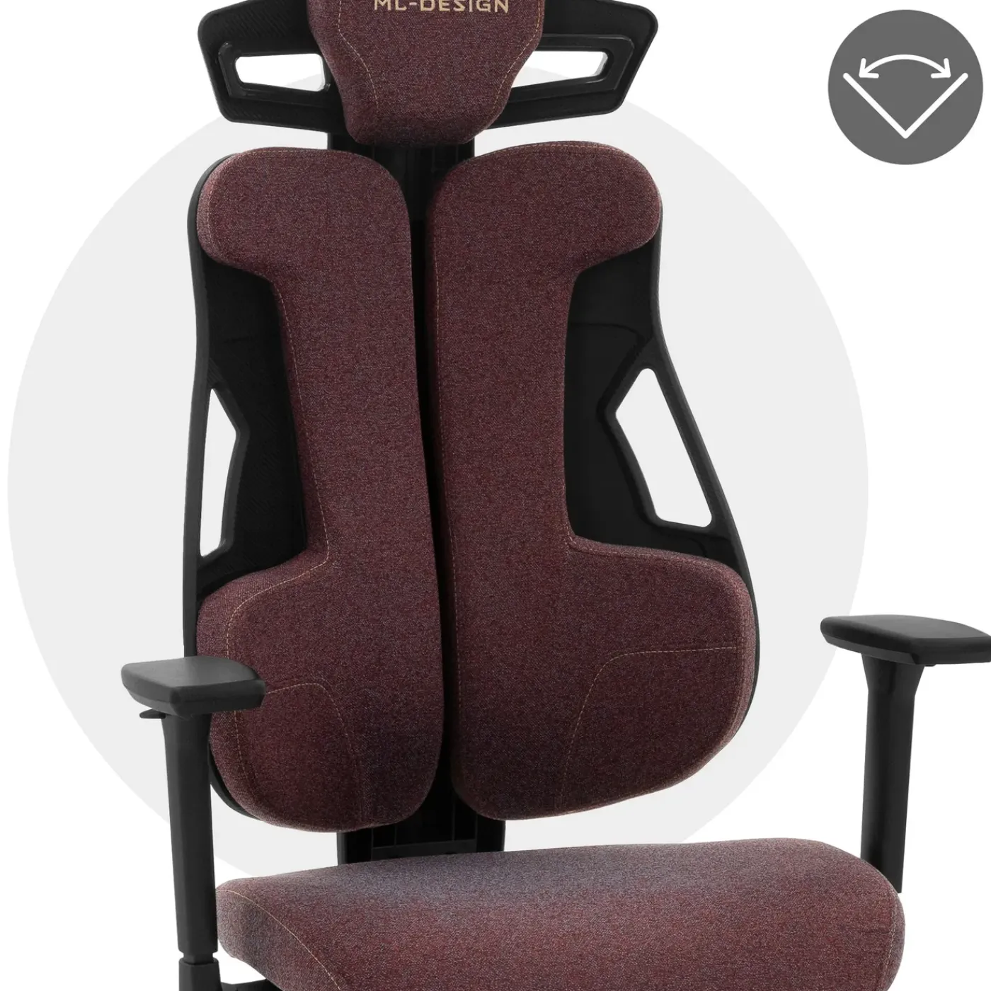 ML-Design Gaming Stoel Ergonomische Stof Rood Met 3d Armleuningen Hoofdsteun Lendensteun