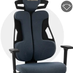 ML-Design Gamingstoel Ergonomische Stof Blauw Met 3d Armleuningen Hoofdsteun Lendensteun