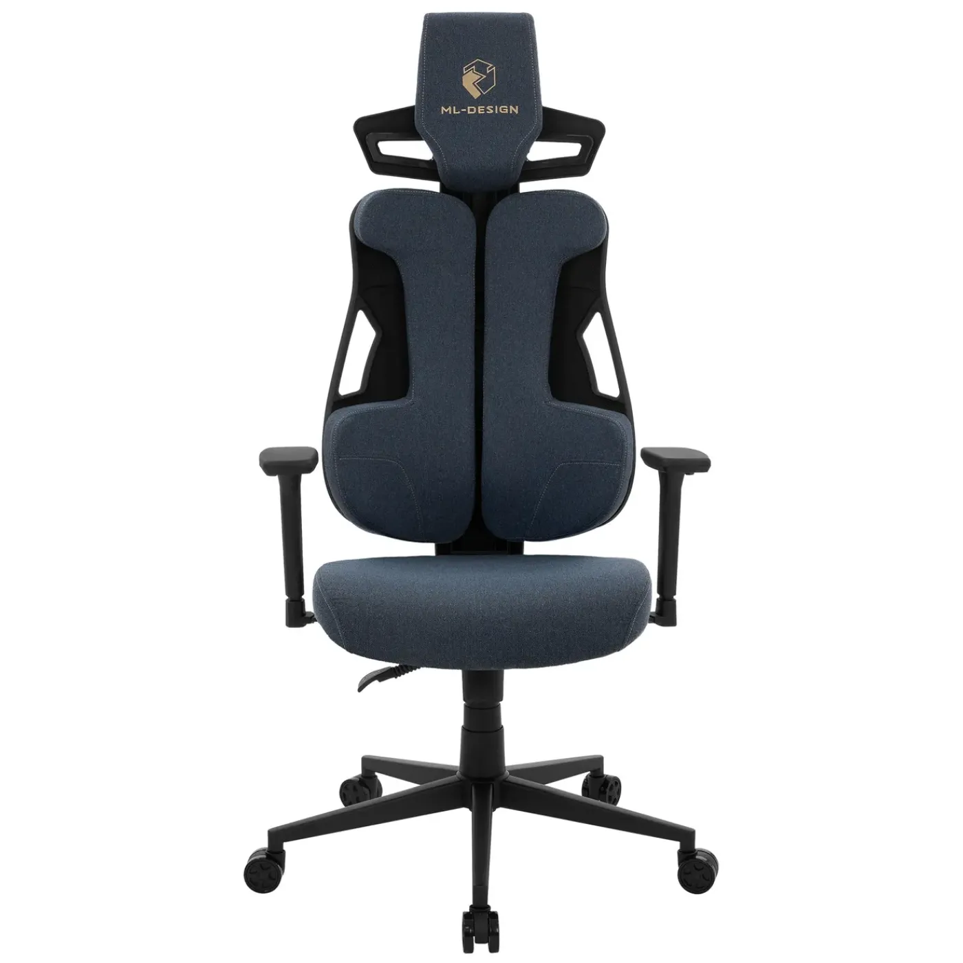 ML-Design Gamingstoel Ergonomische Stof Blauw Met 3d Armleuningen Hoofdsteun Lendensteun