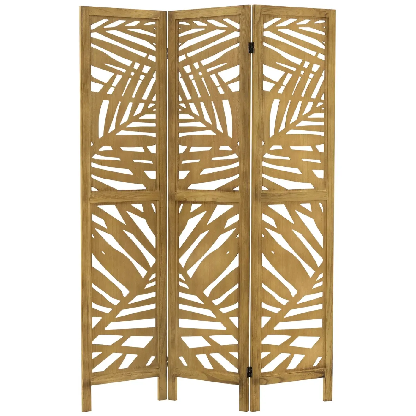 ML-Design Kamerscherm Kyoto 3-delig 170x121cm Naturel Hout Opvouwbaar Vrijstaand Binnen