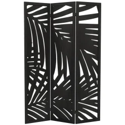Ml-design Kamerscherm Sapporo 3-delig 170x121cm Zwart Hout Opvouwbaar Vrijstaand Binnen